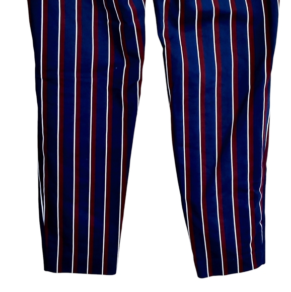Old Navy Stripes (Navy/White/Burgundy) Relaxed Mid-Rise Women's Pants - Picture 13 of 15